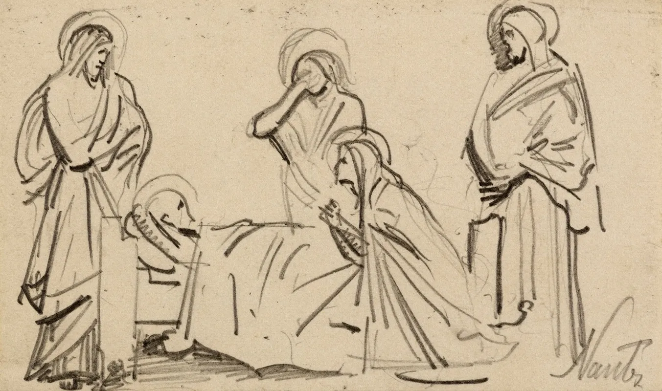 La Mort De Saint Joseph Avec Cinq Protagonistes
