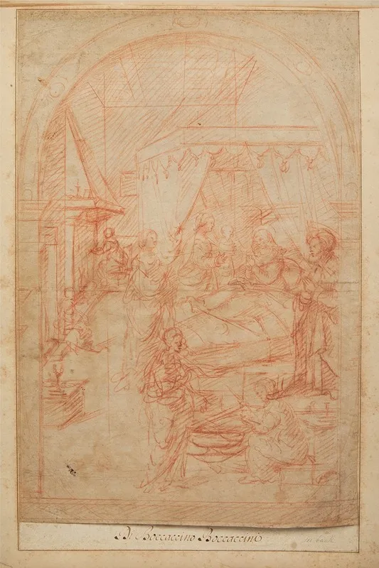 La Naissance De La Vierge 3 by Boccaccio Boccaccino - Canvas Print