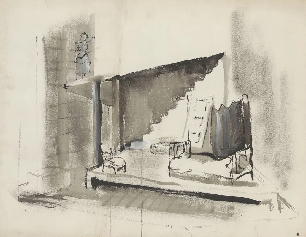 La Nuit Maquette De Decor Chambre by Christian Bérard - Canvas Print