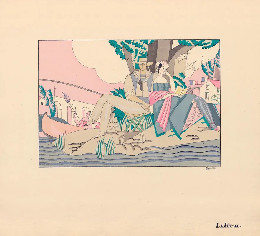 La Peche 5 by Charles Martin - Canvas Print