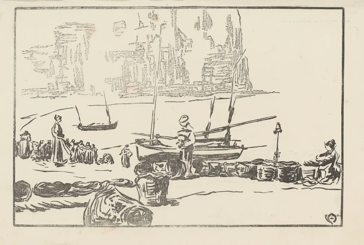 La Petite Plage Yport 2 by Amédée Joyau - Canvas Print