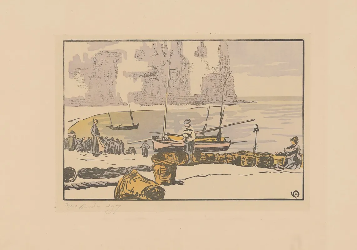 La Petite Plage Yport by Amédée Joyau - Canvas Print