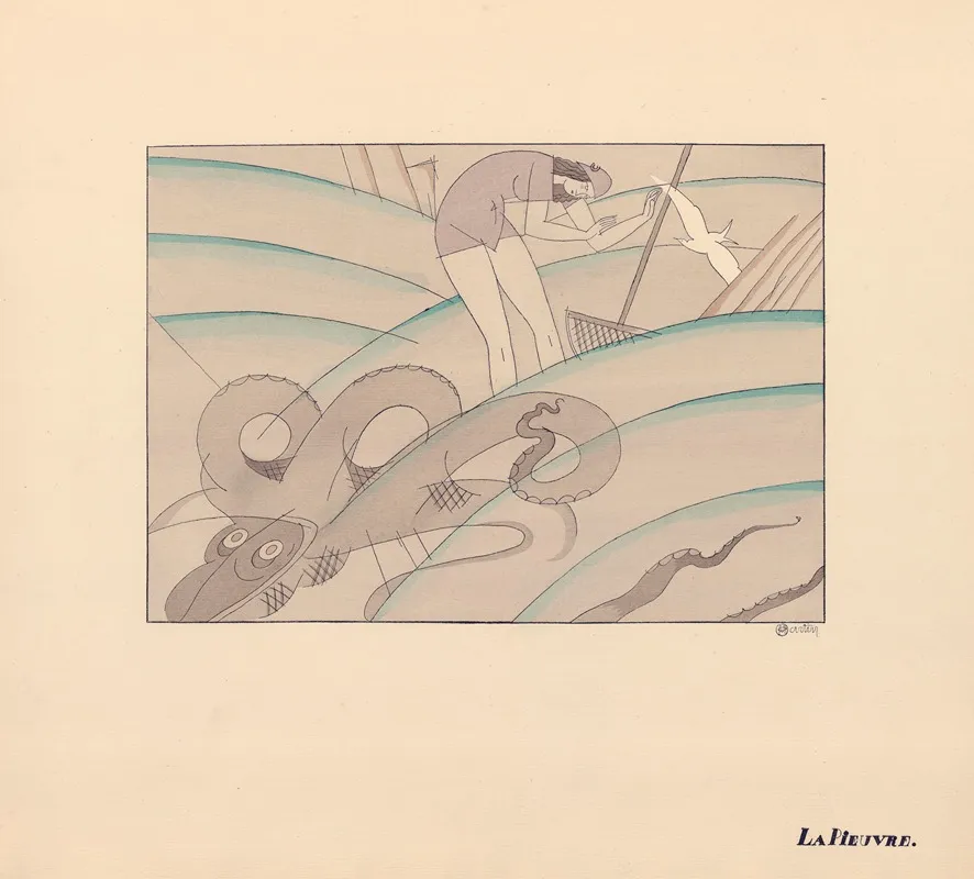 La Pieuvre by Charles Martin - Canvas Print