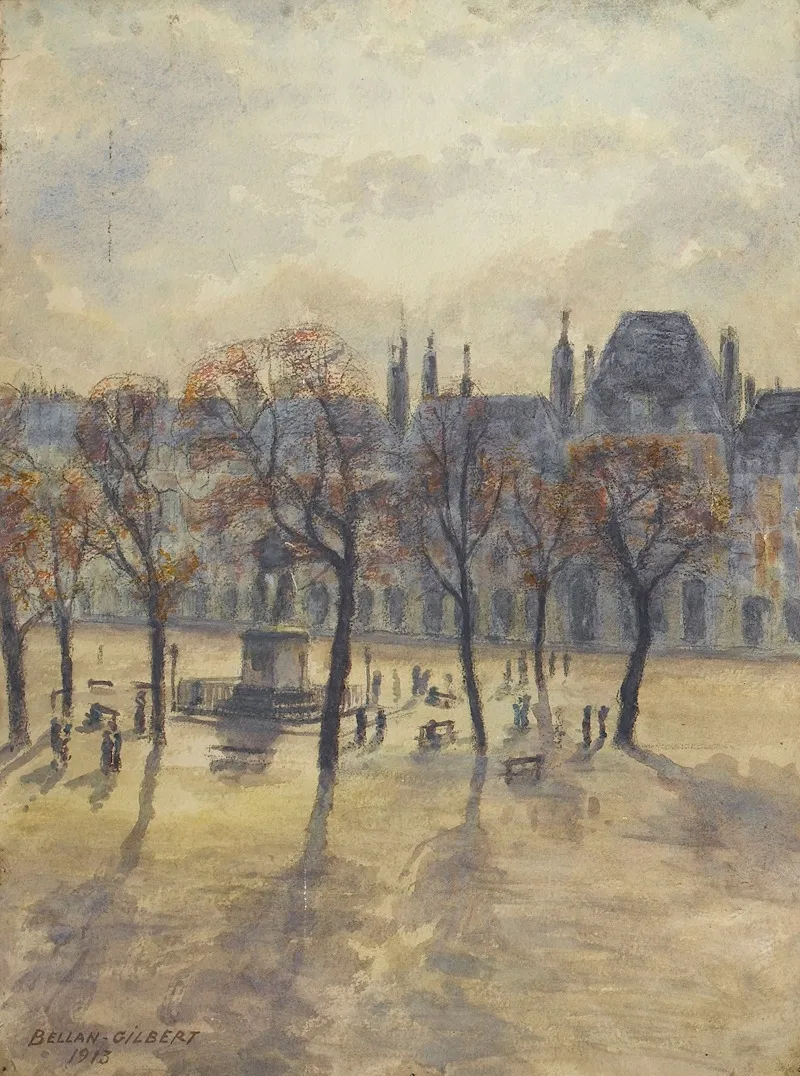 La Place Des Vosges Element Dun Triptyque 3 by Louis-Gilbert Bellan - Canvas Print