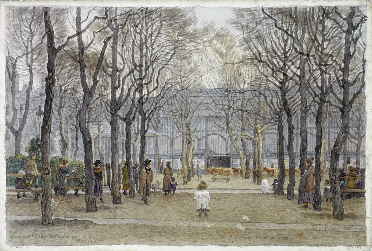 La Place Du Marche Montrouge by Félix Brard - Canvas Print