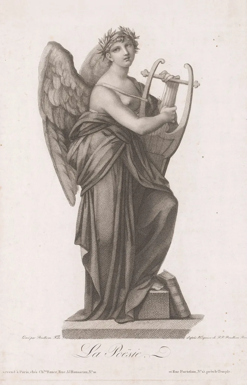 La Poesie 3 by Jean Prud'hon - Canvas Print