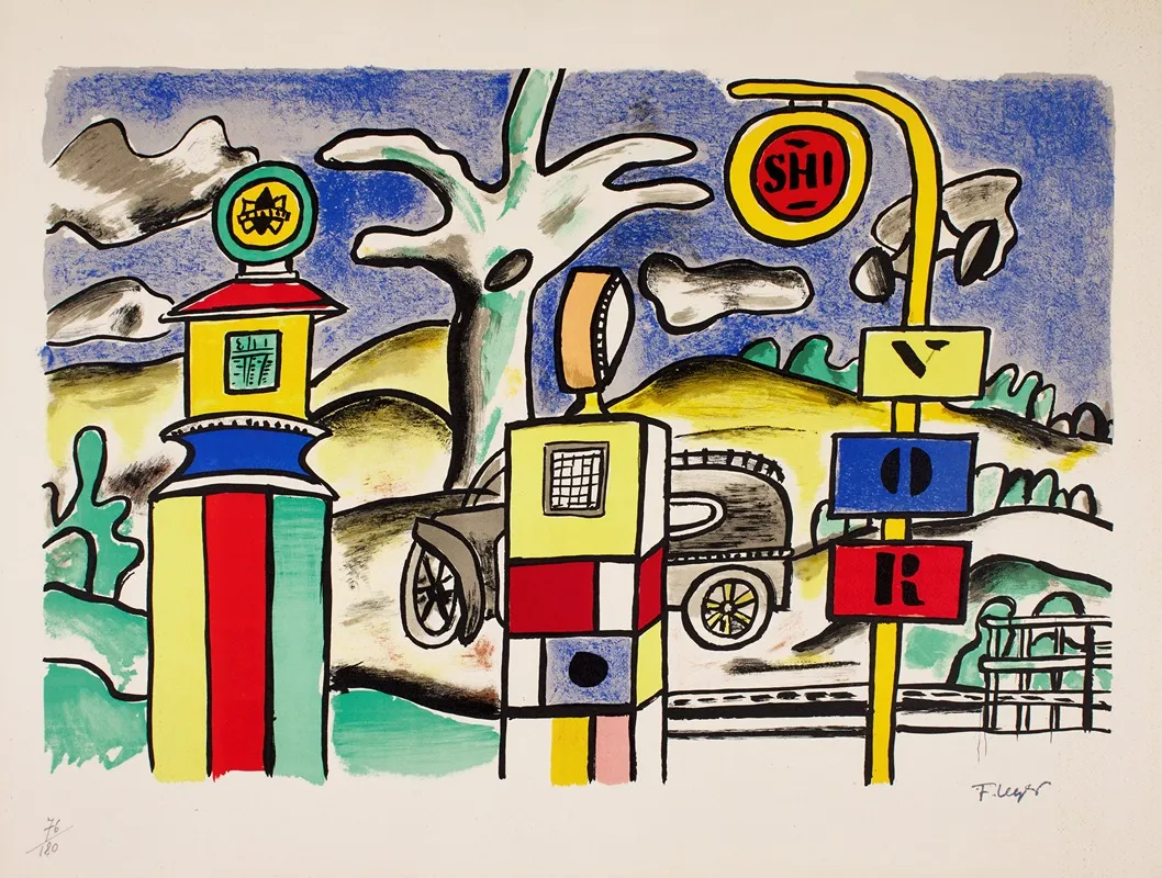 La Pompe A Essence Gasoline Pump by Fernand Léger - Canvas Print