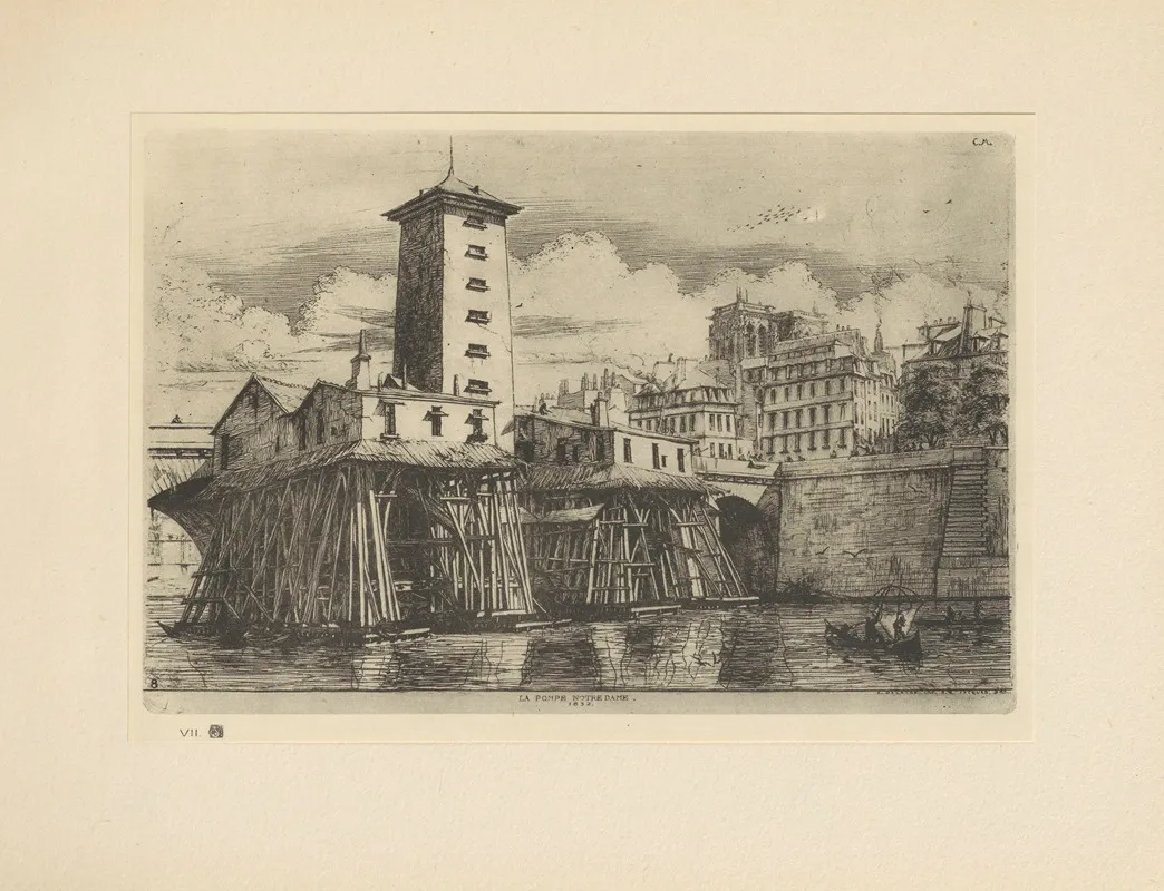 La Pompe Notre Dame 2 by Charles Meryon - Canvas Print