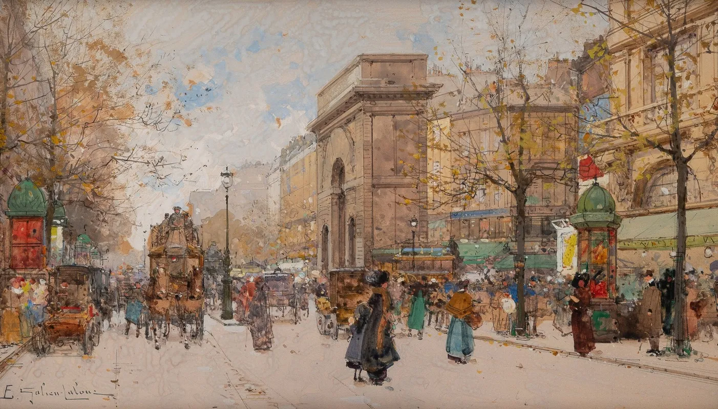 La Porte Saint Denis 3 by Eugène Galien-Laloue - Canvas Print