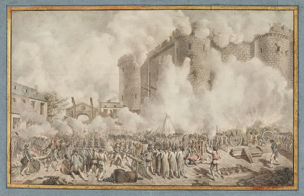 La Prise De La Bastille 14 Juillet 1789 by Jules-Adolphe Chauvet - Canvas Print