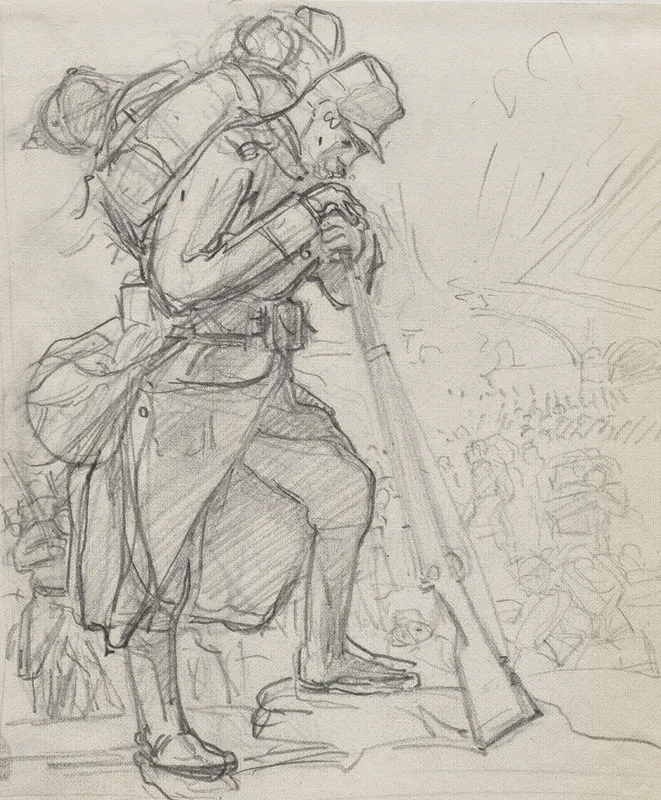 La Retraite Apres Charleroi 4 by Auguste Louis Lepère - Canvas Print