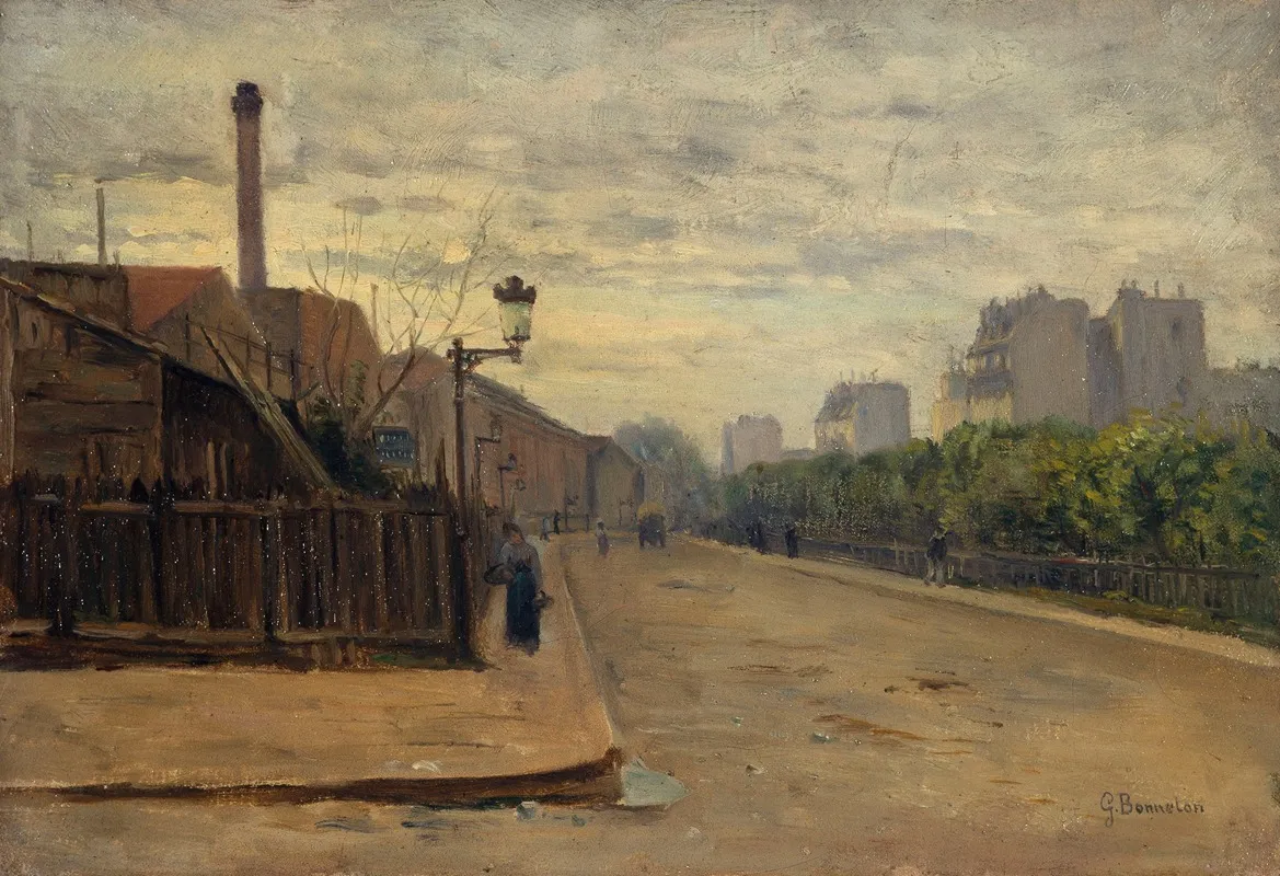 La Rue Auguste Cain by Germain Eugène Bonneton - Canvas Print