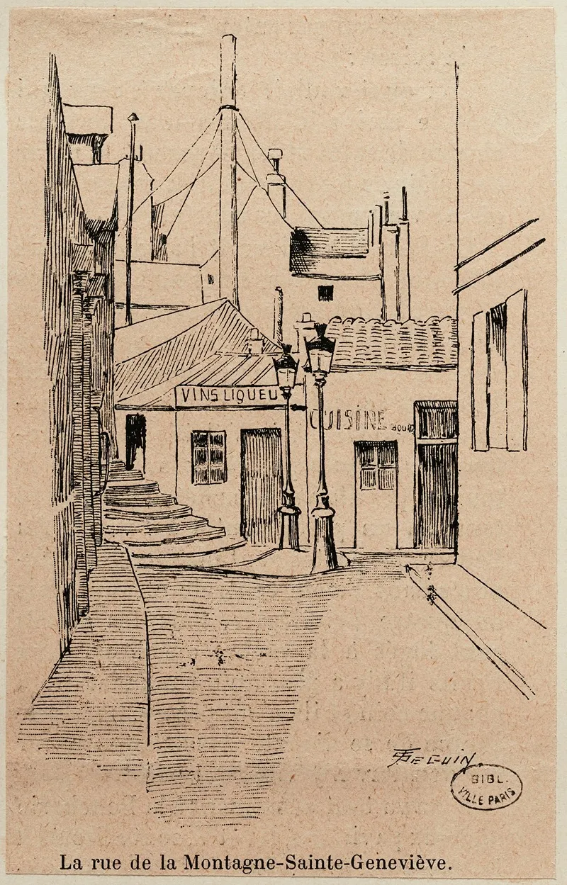 La Rue De La Montagne Sainte Genevieve 2 by F. Séguin - Canvas Print