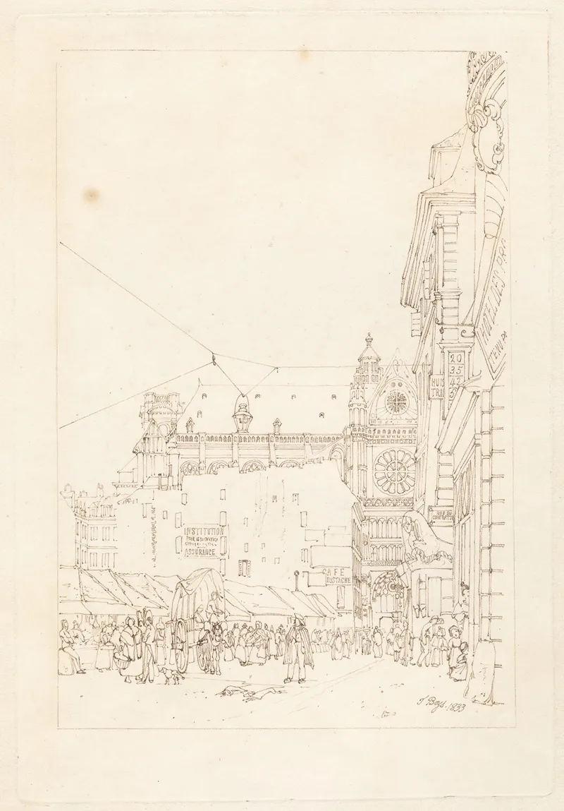 La Rue Des Prouvaires Et Leglise Saint Eustache Paris