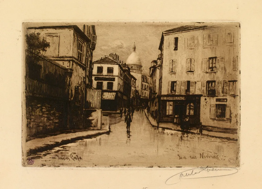 La Rue Norvins by Lucien Marcelin Gautier - Canvas Print
