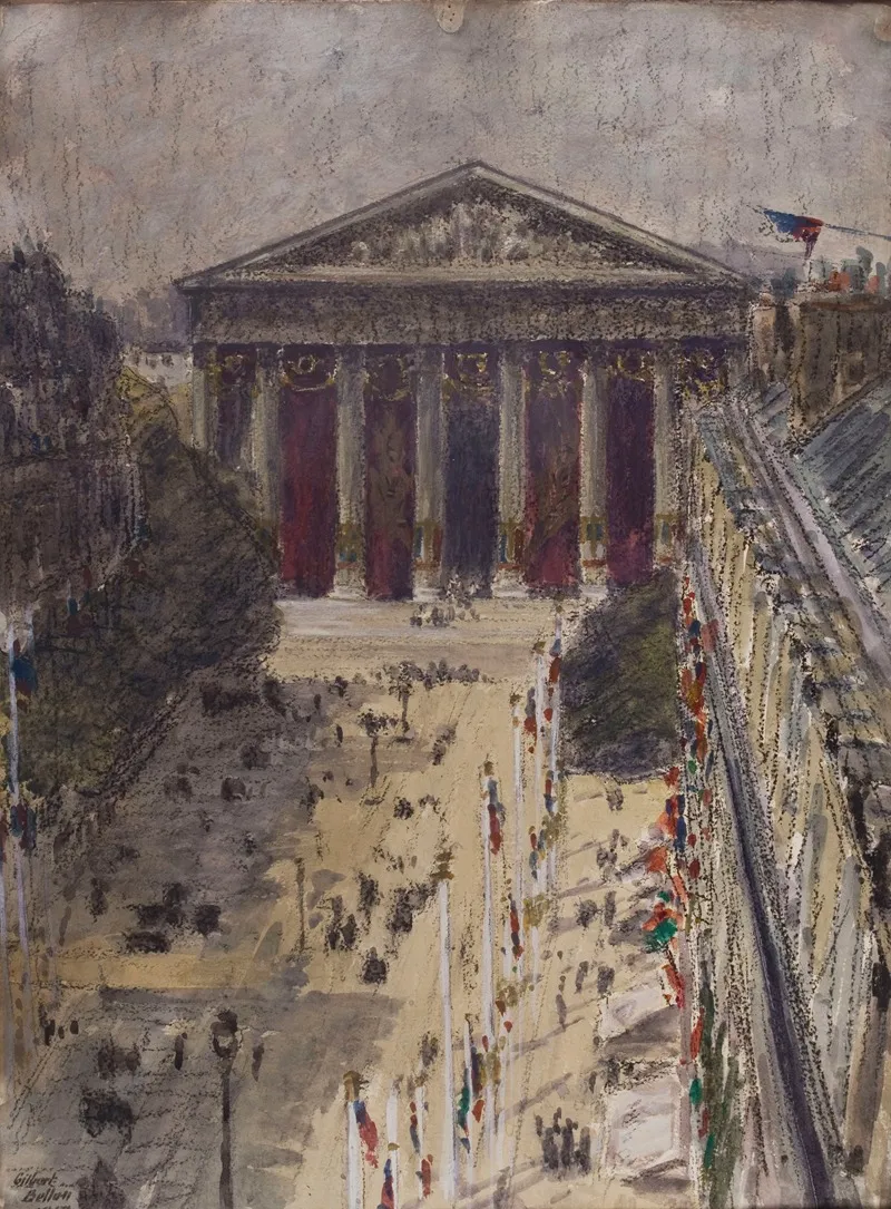 La Rue Royale Le Jour De La Fete De La Victoire by Louis-Gilbert Bellan - Canvas Print