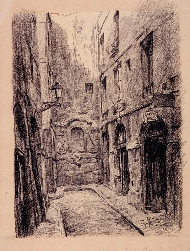 La Rue Saint Paul Rue Eginhard by Camille Bourget - Canvas Print