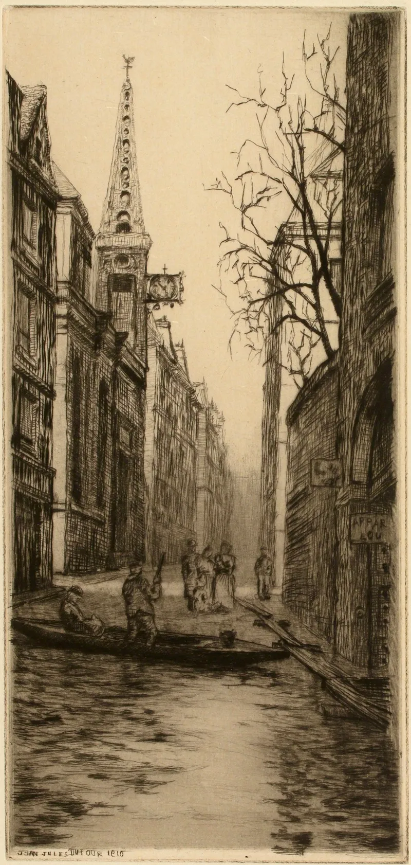 La Rue St Louis En Lile by Jean-Jules Dufour - Canvas Print