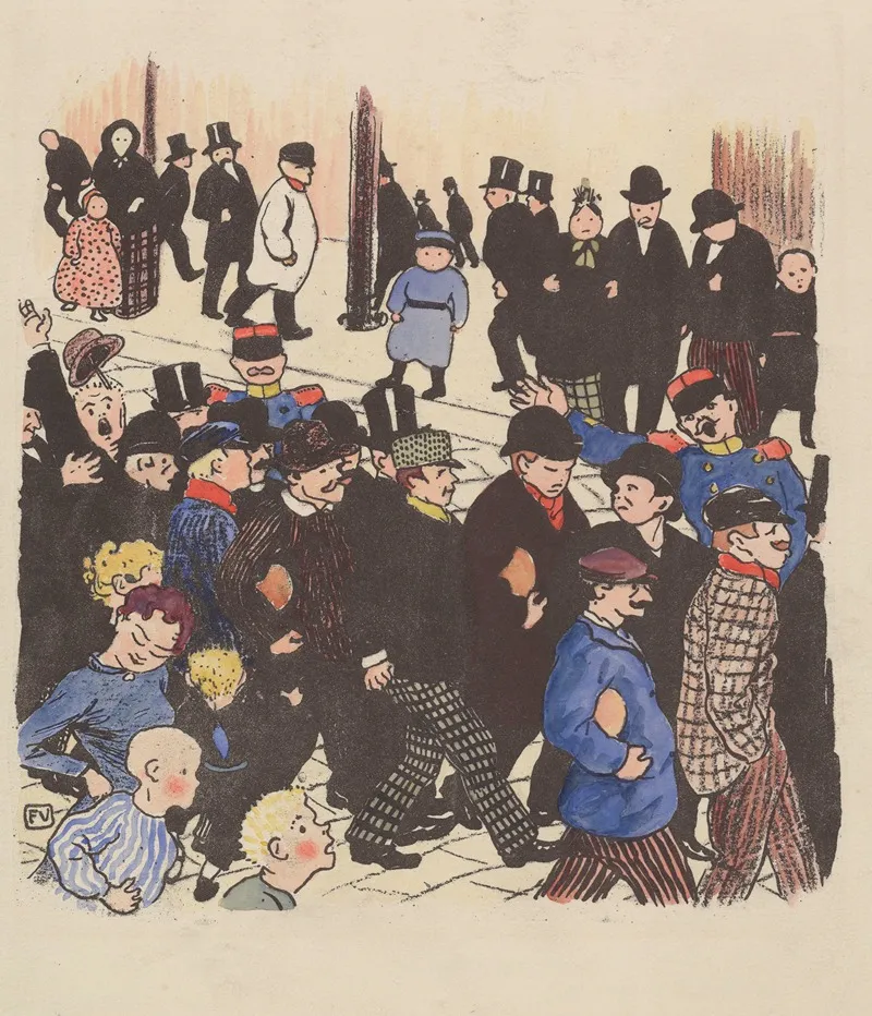 La Rue by Félix Vallotton - Canvas Print