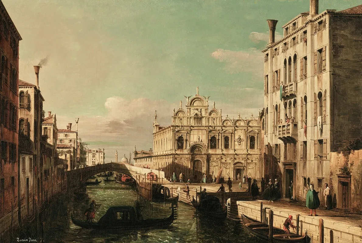 La Scuola Di San Marco Looking Towards The Chiesa Dei Santi Giovanni E Paolo by Francesco Zanin - Canvas Print