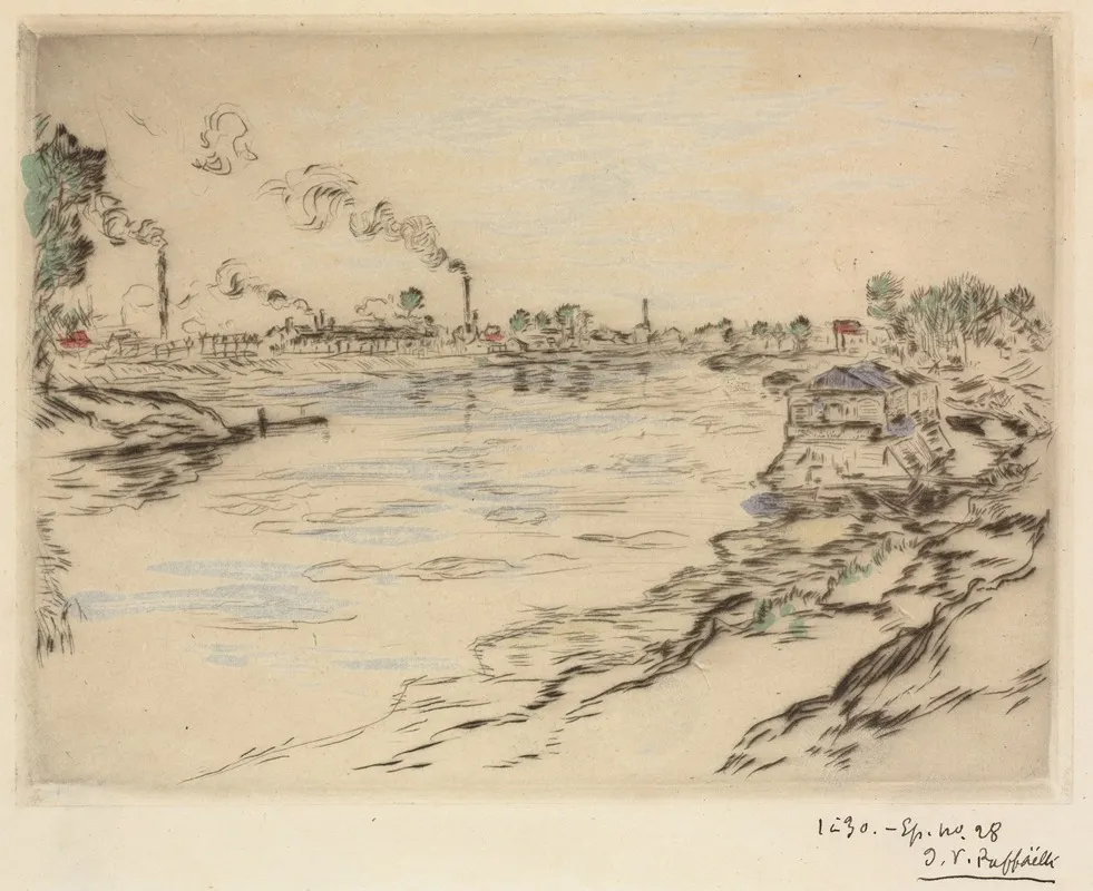 La Seine A Asnieres by Jean François Raffaëlli - Canvas Print