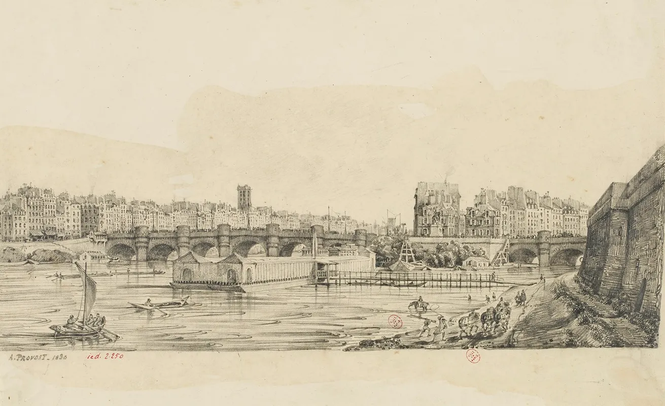 La Seine Au Dessous Du Pont Neuf by Alexandre Prévost - Canvas Print