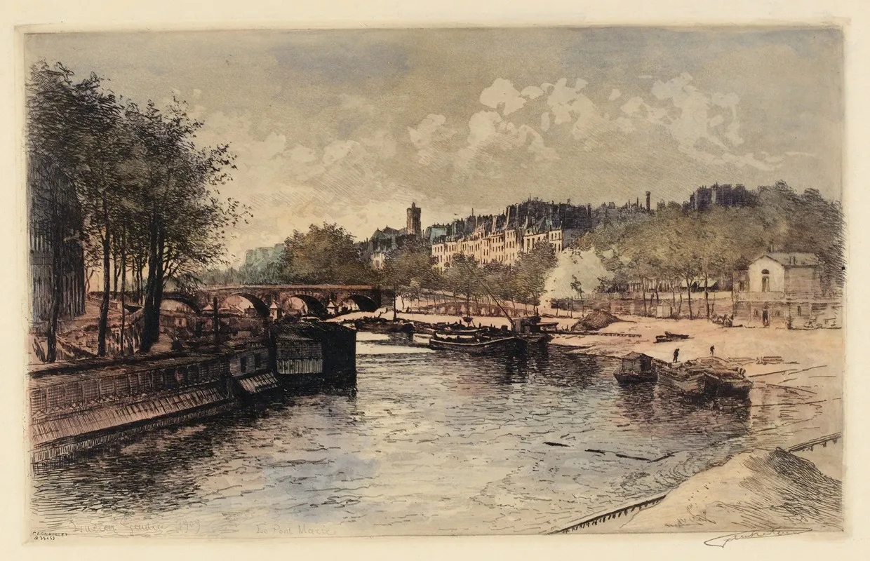 La Seine Et Le Pont Marie 2 by Lucien Marcelin Gautier - Canvas Print