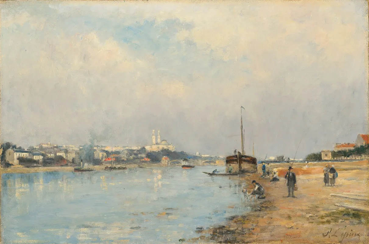 La Seine Le Trocadero Et Le Pont De Grenelle Vus Du Quai De Javel by Stanislas Lépine - Canvas Print