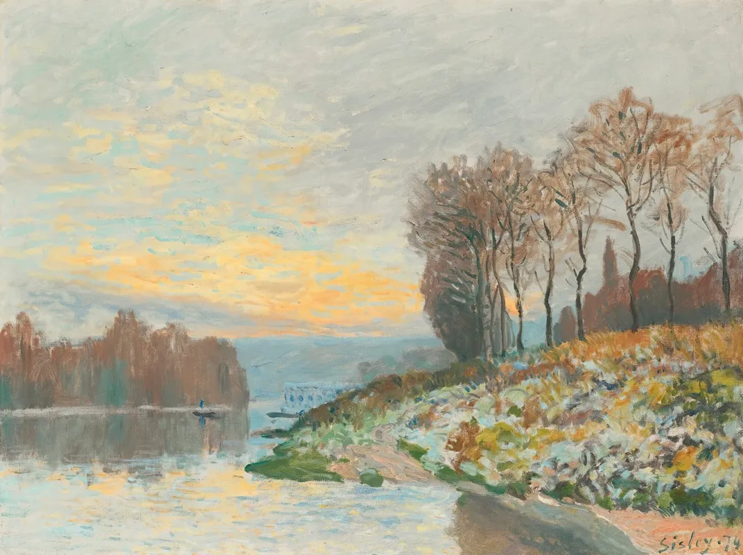 La Seine Pres De Bougival by Alfred Sisley - Canvas Print
