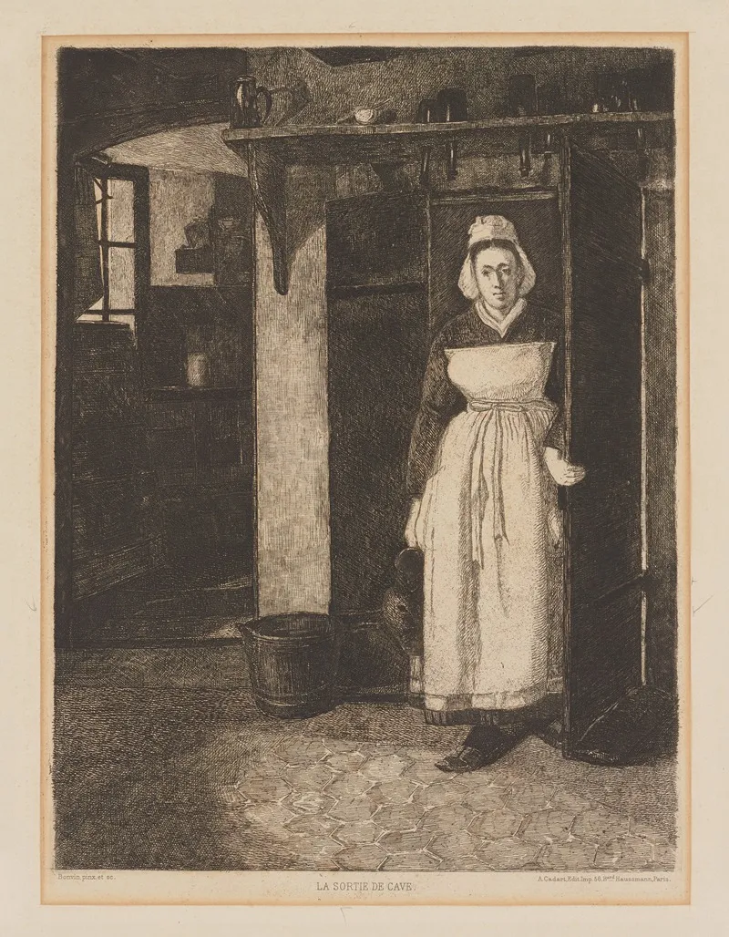 La Sortie De Cave by François Bonvin - Canvas Print