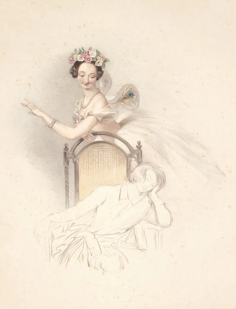 La Sylphide Souvenir Dadieu Marie Taglioni 2 by Alfred Edward Chalon - Canvas Print