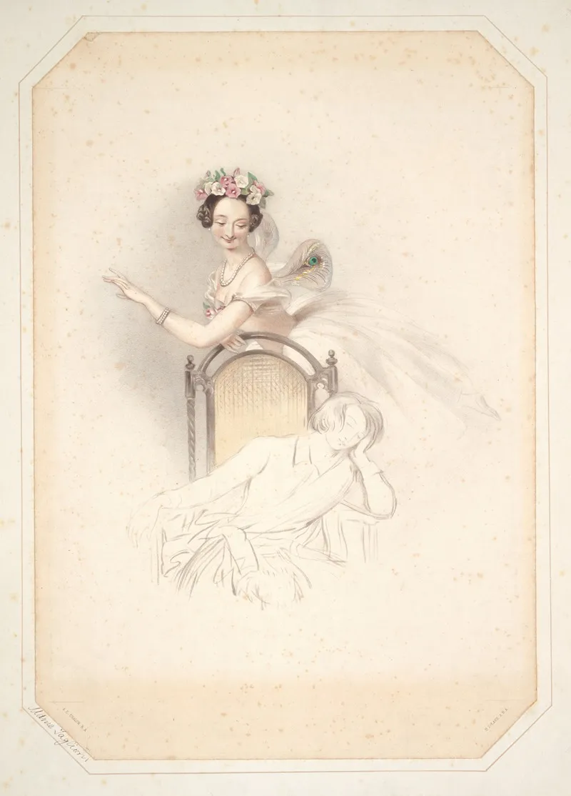 La Sylphide Souvenir Dadieu Marie Taglioni by Alfred Edward Chalon - Canvas Print