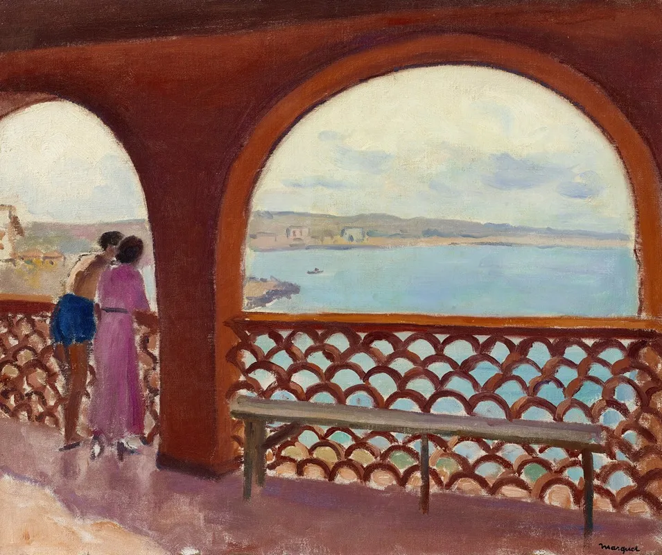 La Terrasse A La Madrague by Albert Marquet - Canvas Print