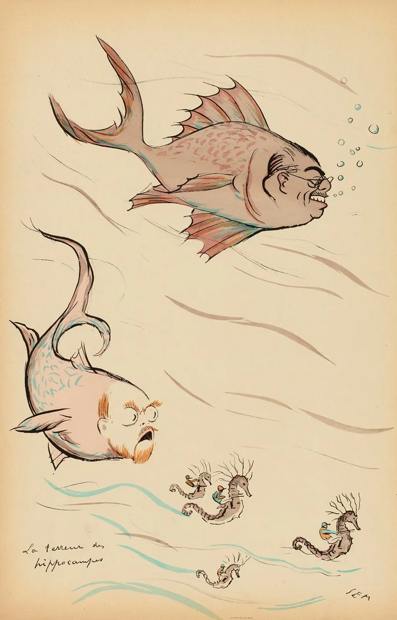 La Terreur Des Hippocampes by Georges Goursat (Sem) - Canvas Print