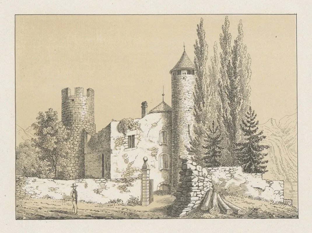 La Tour De Peilz by Johann Friedrich Wagner - Canvas Print