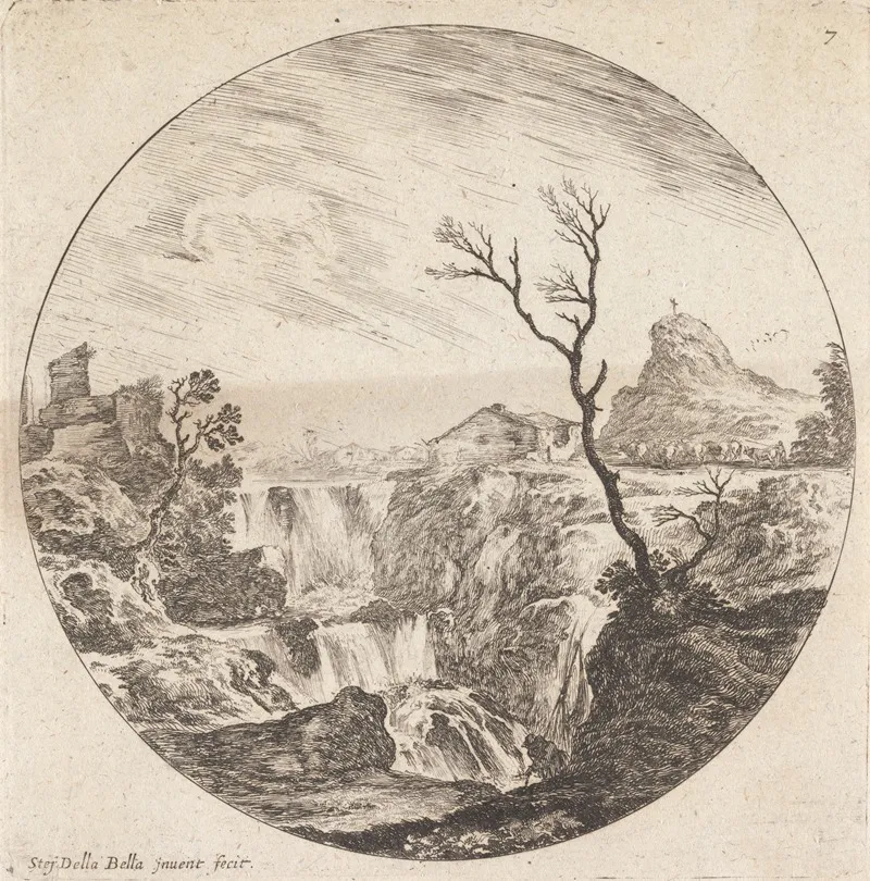 La Triple Cascade by Stefano Della Bella - Canvas Print