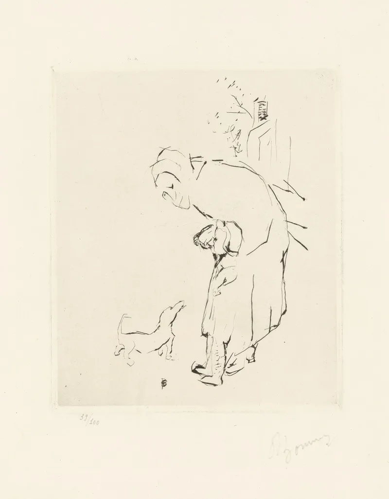 La Vieille Femme Lenfant Et La Basset
