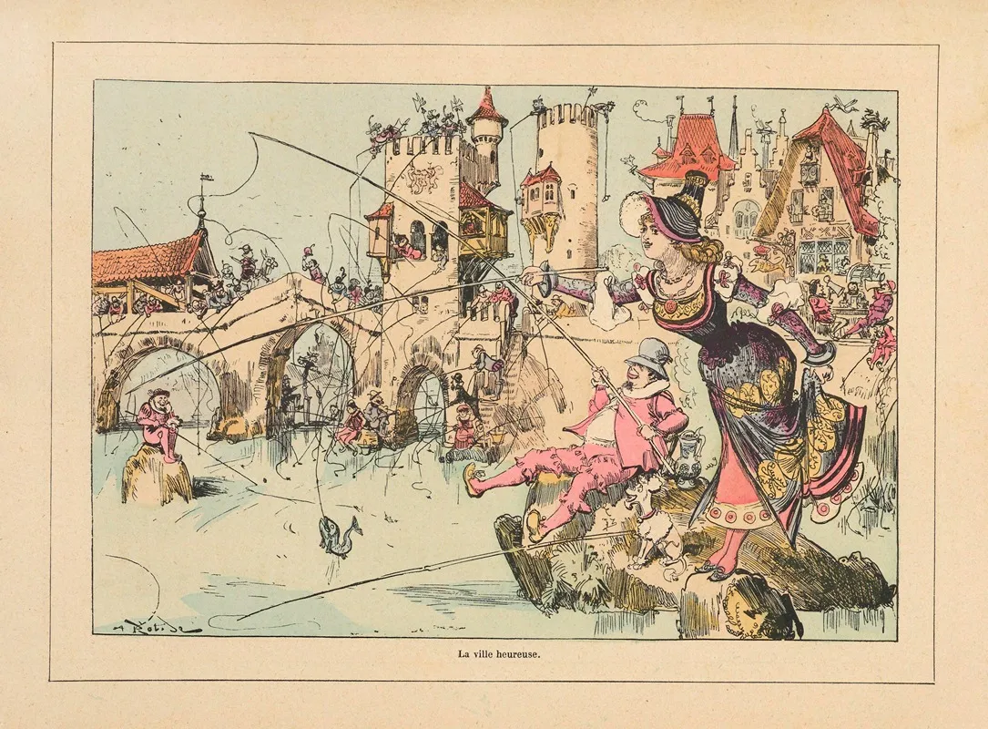 La Ville Heureuse by Albert Robida - Canvas Print