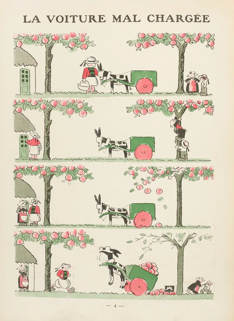 La Voiture Mal Chargee by André Hellé - Canvas Print