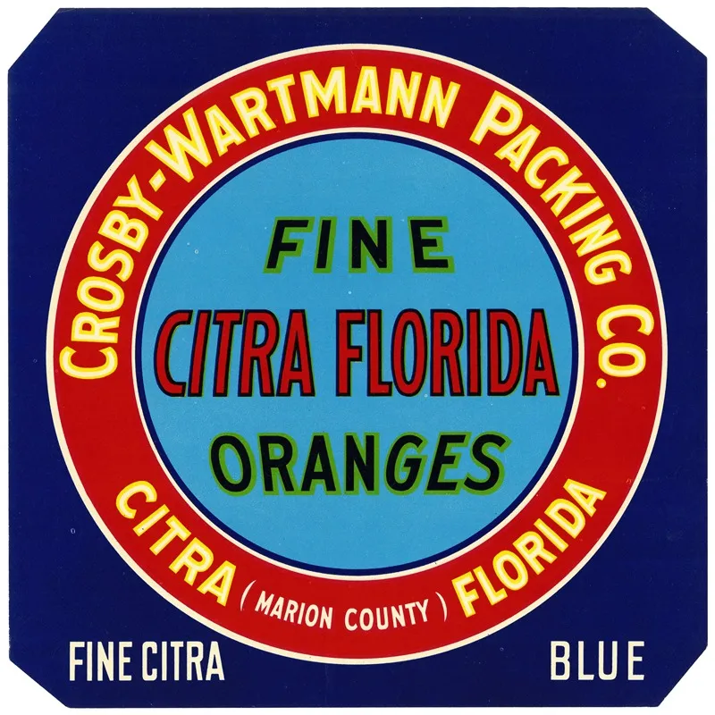 Label For Fine Citra Oranges Blue