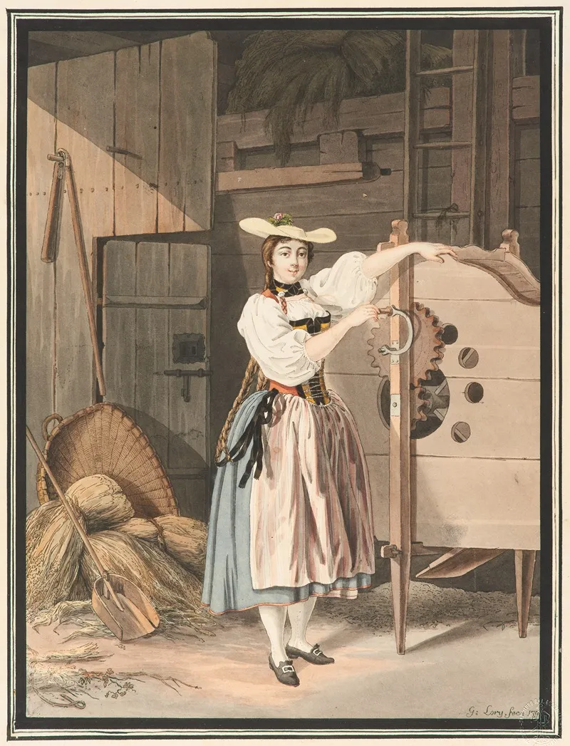 Laborieuse Campagnarde Du Canton De Berne by Gabriel Lory the older - Canvas Print