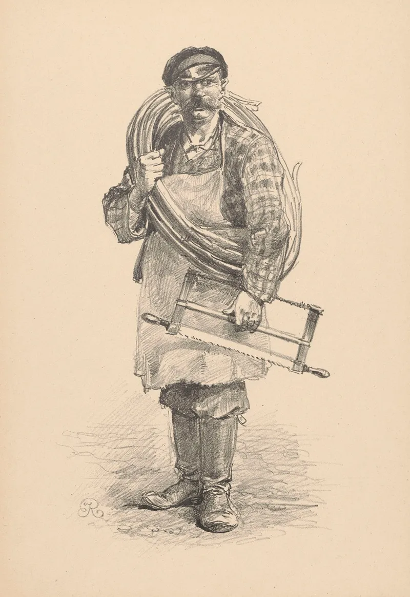 Labourer by Józef Rapacki - Canvas Print
