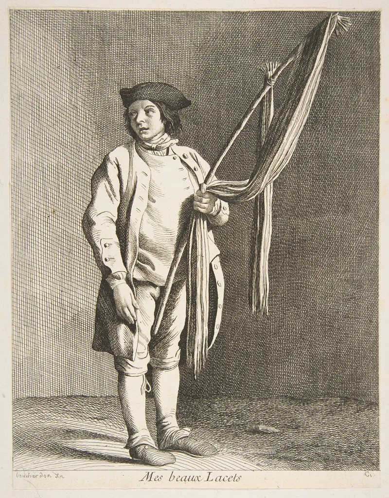 Laces Peddler by Edmé Bouchardon - Canvas Print