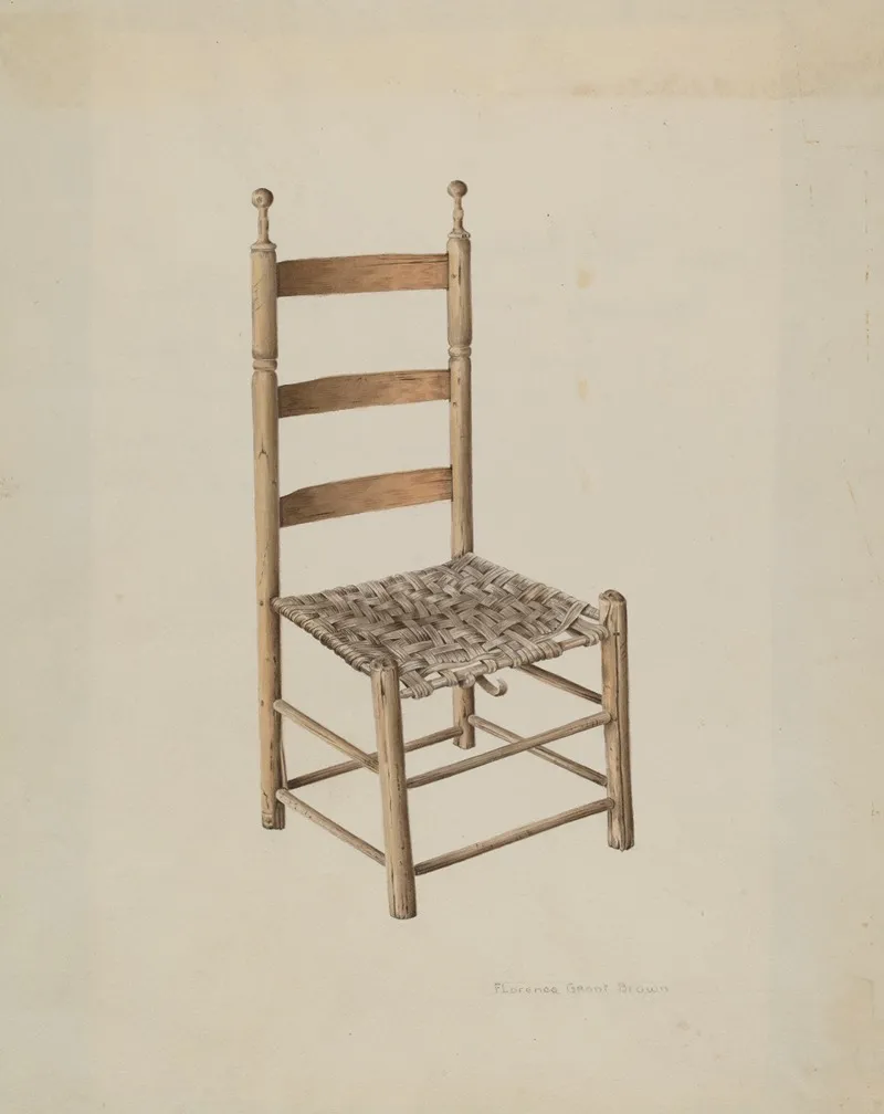 Ladder Back Chair 4 by Florence Grant Brown - Canvas Print