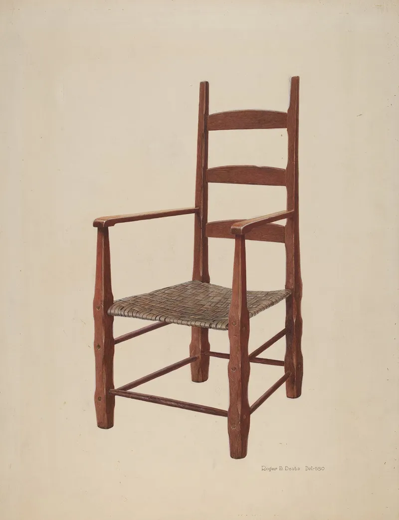 Ladder Back Chair 6 by Roger Deats - Canvas Print