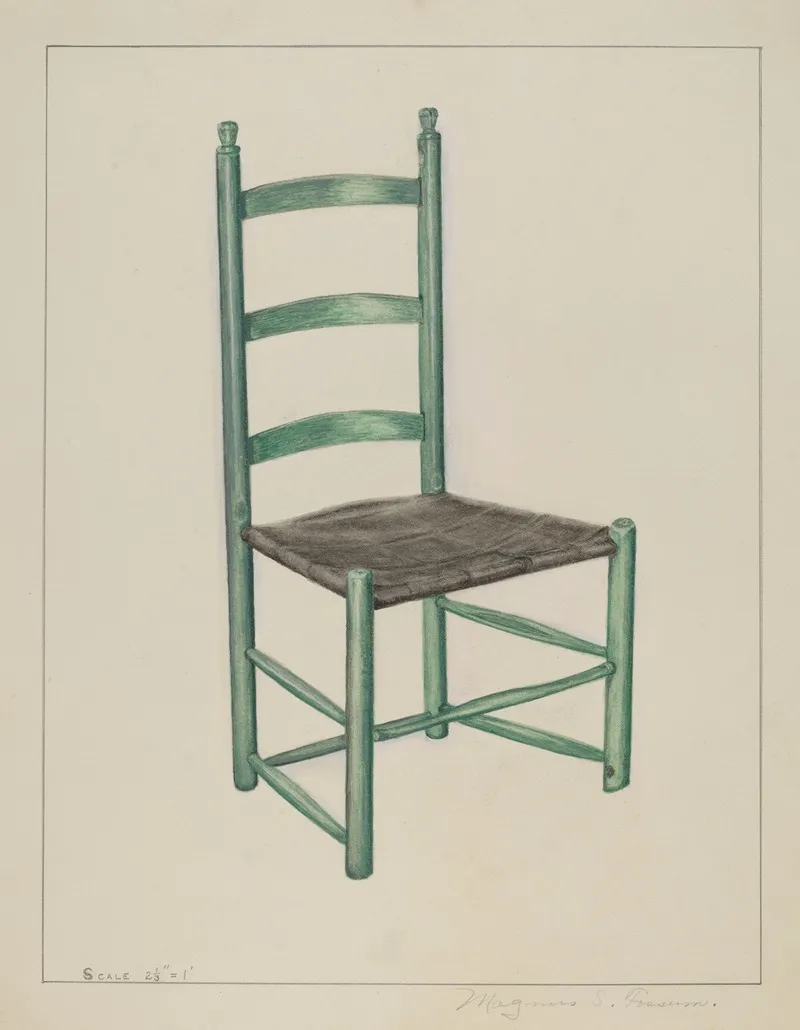 Ladder Back Chair Called Jolting Chair by Magnus S. Fossum - Canvas Print