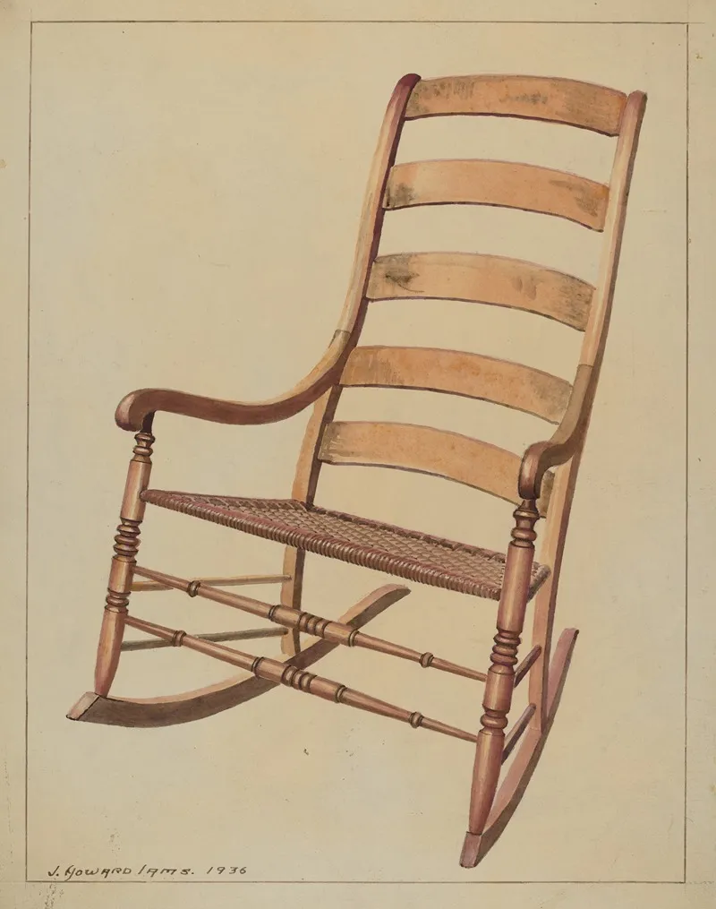 Ladder Back Rocking Chair by J. Howard Iams - Canvas Print