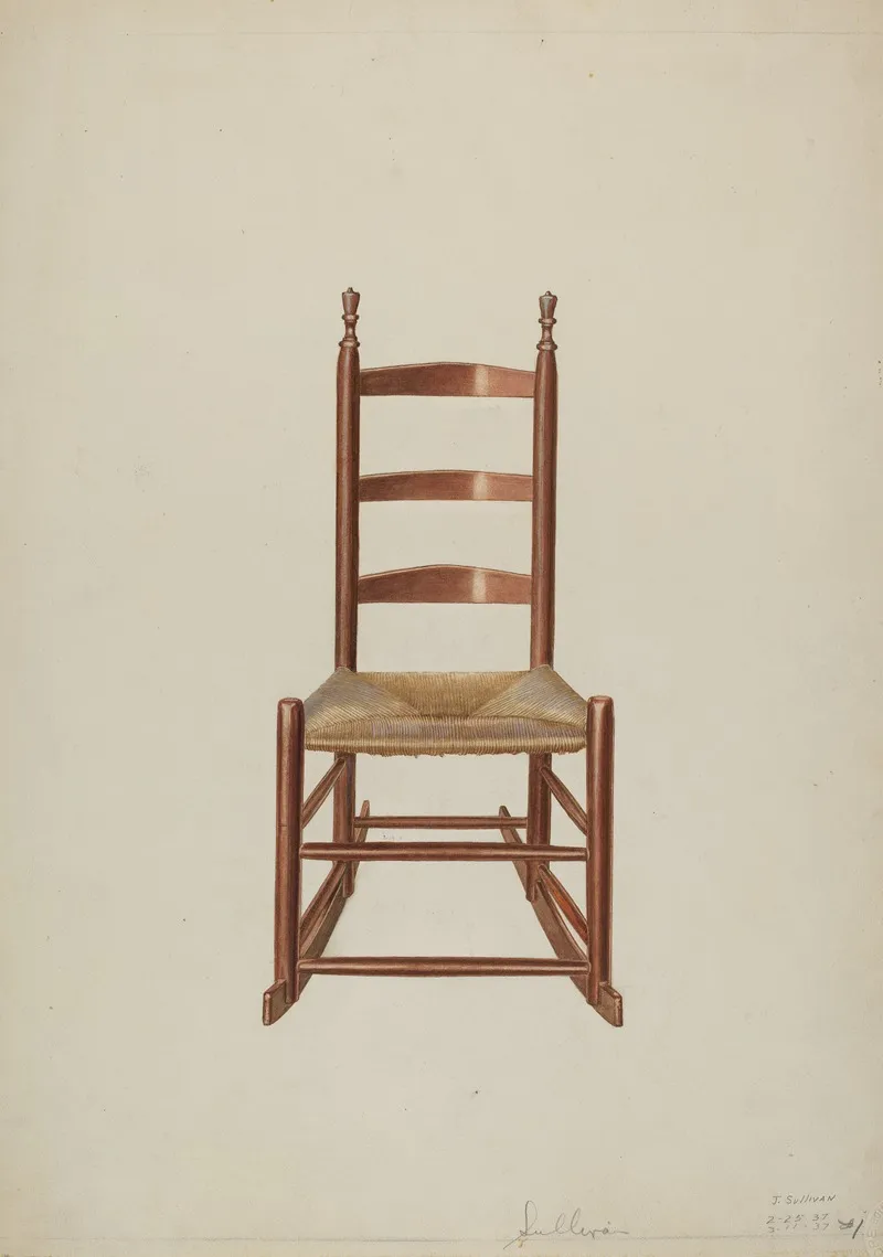 Ladder Rock Chair by John Sullivan - Canvas Print