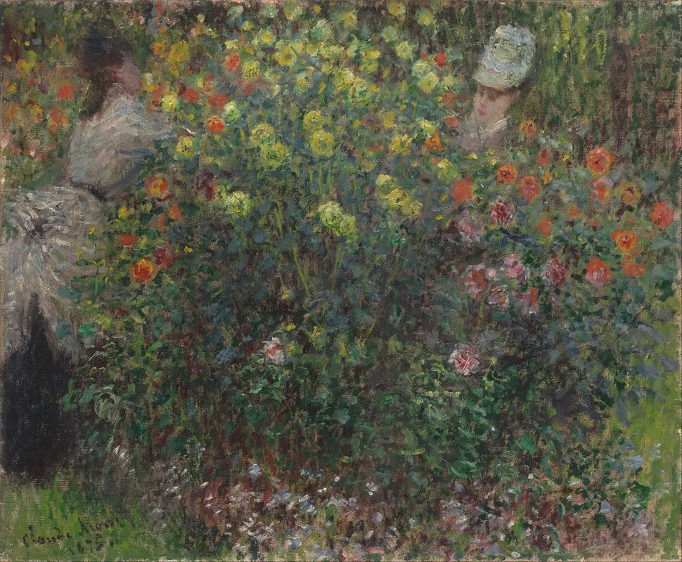 Ladies In Flowers by Claude Monet - Canvas Print
