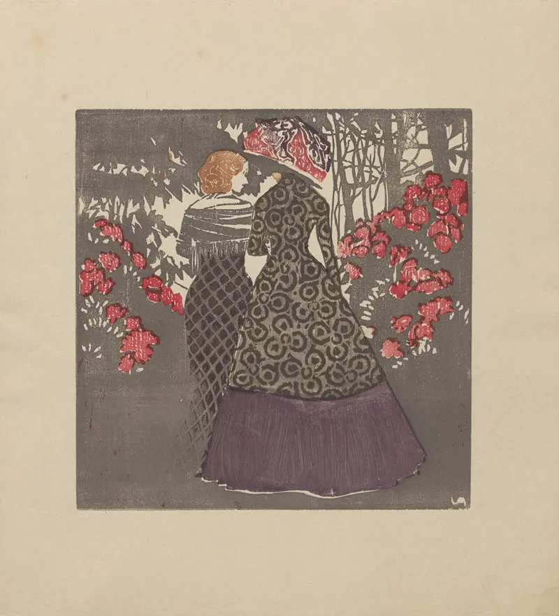 Ladies In The Garden by Valdemar Andersen - Canvas Print